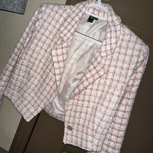 Windsor Pink and White Checkered Blazer